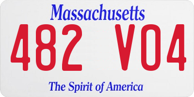 MA license plate 482VO4