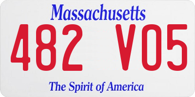 MA license plate 482VO5