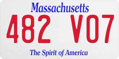 MA license plate 482VO7