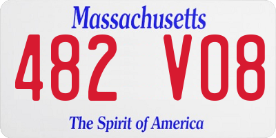 MA license plate 482VO8