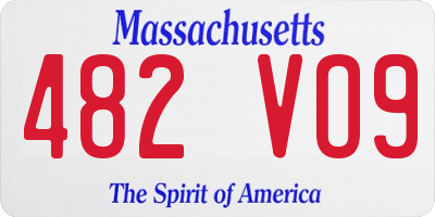 MA license plate 482VO9