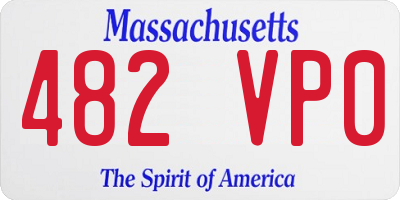 MA license plate 482VP0