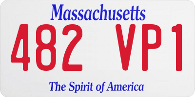 MA license plate 482VP1