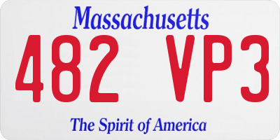 MA license plate 482VP3