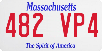 MA license plate 482VP4