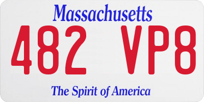 MA license plate 482VP8