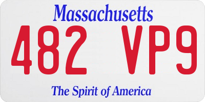 MA license plate 482VP9