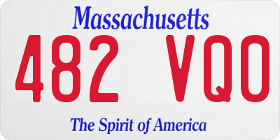 MA license plate 482VQ0