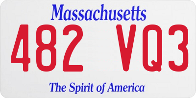 MA license plate 482VQ3