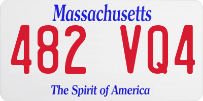 MA license plate 482VQ4