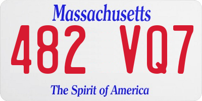 MA license plate 482VQ7