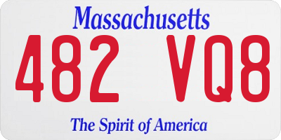 MA license plate 482VQ8