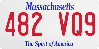MA license plate 482VQ9