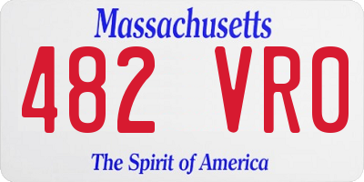 MA license plate 482VR0