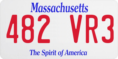 MA license plate 482VR3