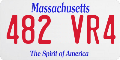MA license plate 482VR4