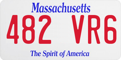 MA license plate 482VR6