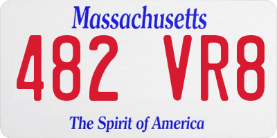 MA license plate 482VR8