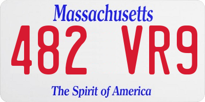MA license plate 482VR9
