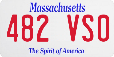 MA license plate 482VS0