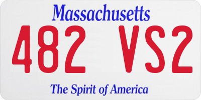 MA license plate 482VS2