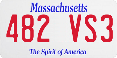 MA license plate 482VS3