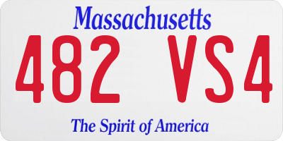 MA license plate 482VS4