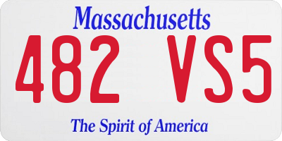 MA license plate 482VS5