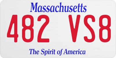 MA license plate 482VS8