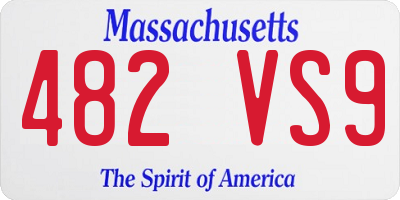 MA license plate 482VS9