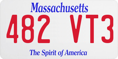 MA license plate 482VT3
