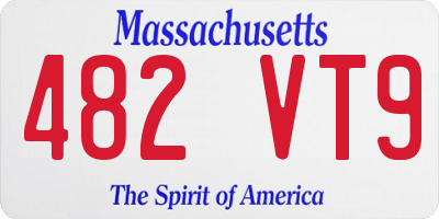 MA license plate 482VT9