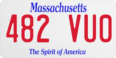 MA license plate 482VU0