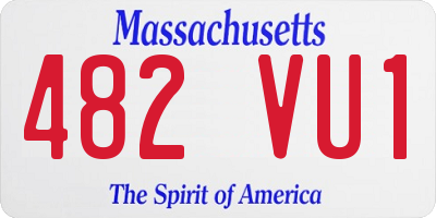 MA license plate 482VU1