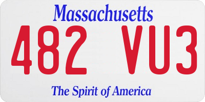 MA license plate 482VU3
