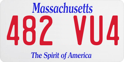 MA license plate 482VU4