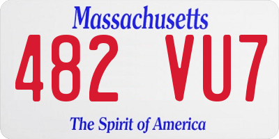 MA license plate 482VU7