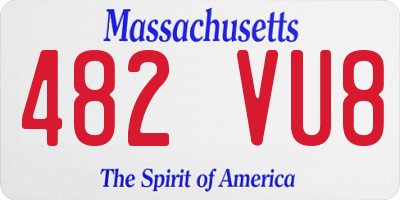 MA license plate 482VU8