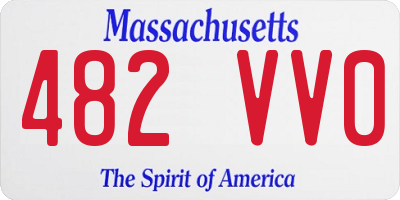 MA license plate 482VV0