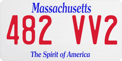 MA license plate 482VV2