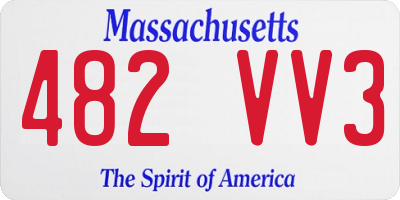 MA license plate 482VV3