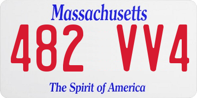 MA license plate 482VV4