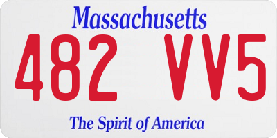 MA license plate 482VV5