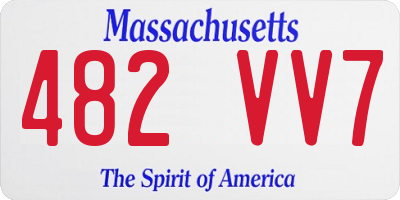 MA license plate 482VV7