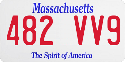 MA license plate 482VV9