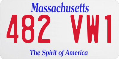 MA license plate 482VW1