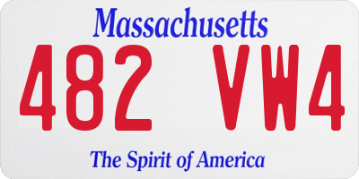 MA license plate 482VW4