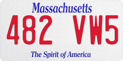 MA license plate 482VW5