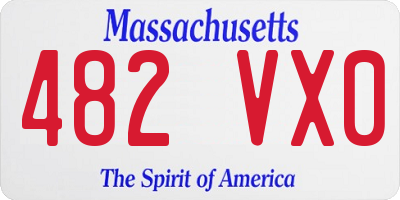 MA license plate 482VX0