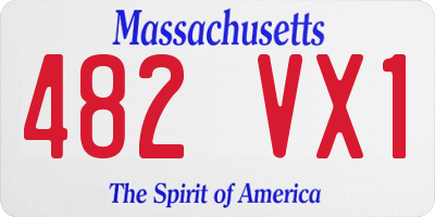 MA license plate 482VX1